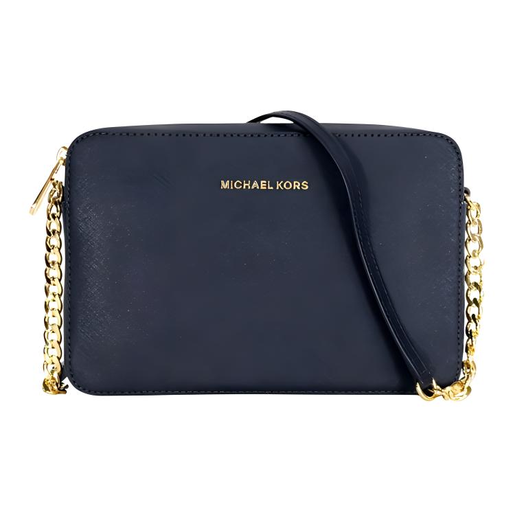

MICHAEL KORS Коллекция сумок Jet Set Travel Сумка через плечо из коровьей кожи среднего размера для женщин, темно-синяя