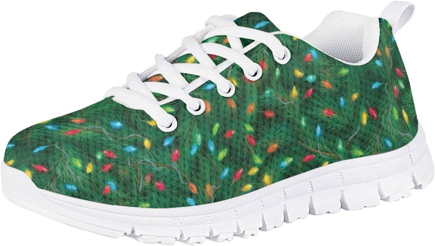 

Детские кроссовки Forchrinse для девочек и мальчиков, шнуровка, беговые и теннисные, легкая спортивная обувь, обувь для праздничных мероприятий, Christmas Lights