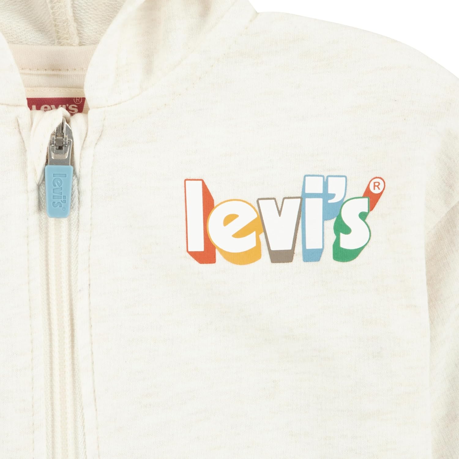 Комбинезон Levi's унисекс для малышей с длинными рукавами и капюшоном, Oatmeal Heather — фото 3