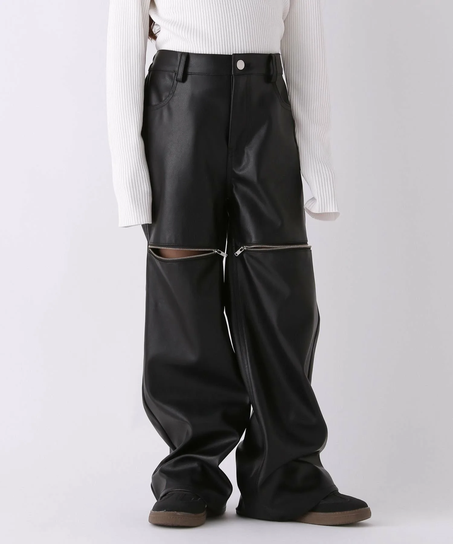 Кожаные штаны KneeZIP 10C REPIPI, Black 09