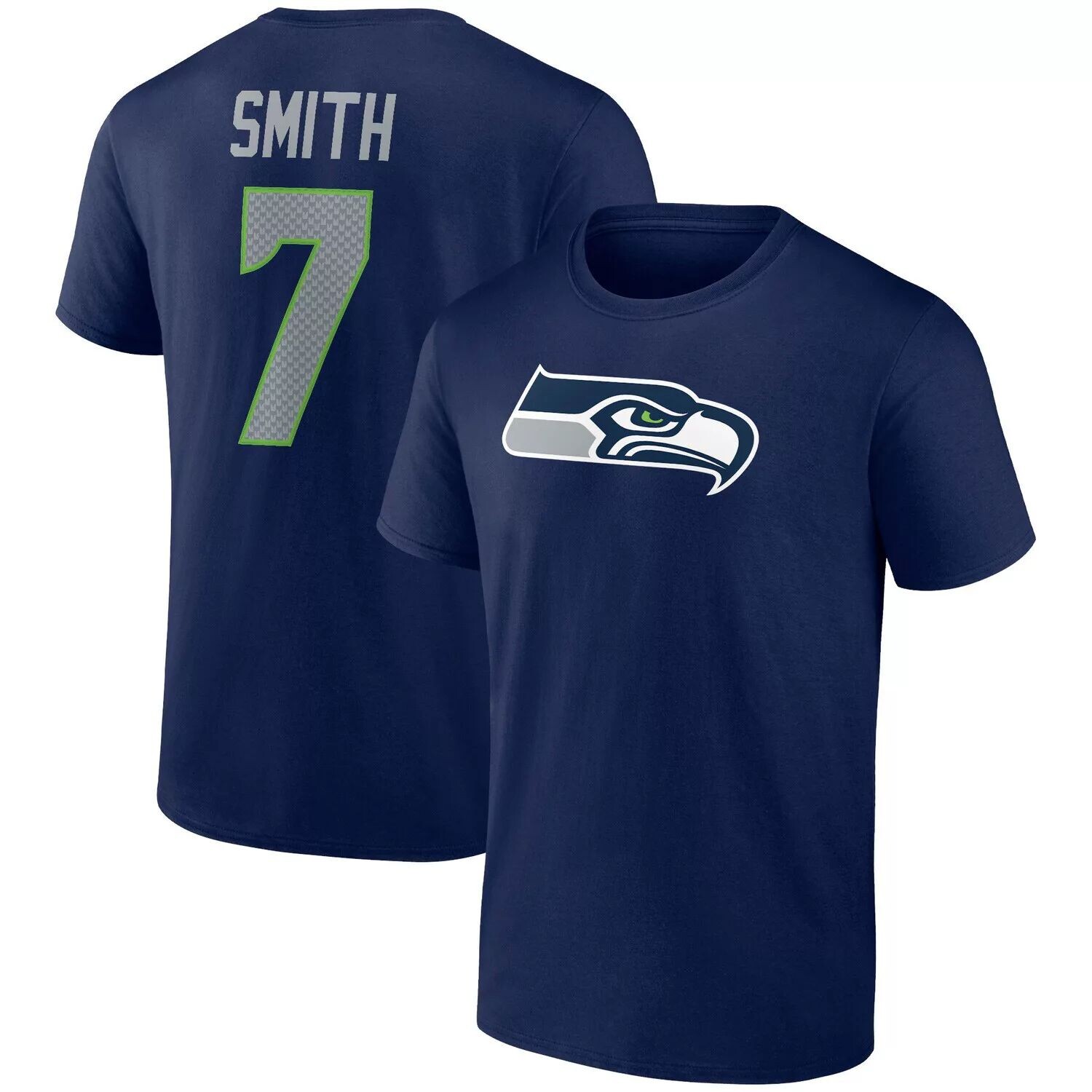 

Мужская темно-синяя футболка с логотипом Geno Smith College Seattle Seahawks со значком игрока, именем и номером Fanatics, Синий, Мужская темно-синяя футболка с логотипом Geno Smith College Seattle Seahawks со значком игрока, именем и номером Fanatics