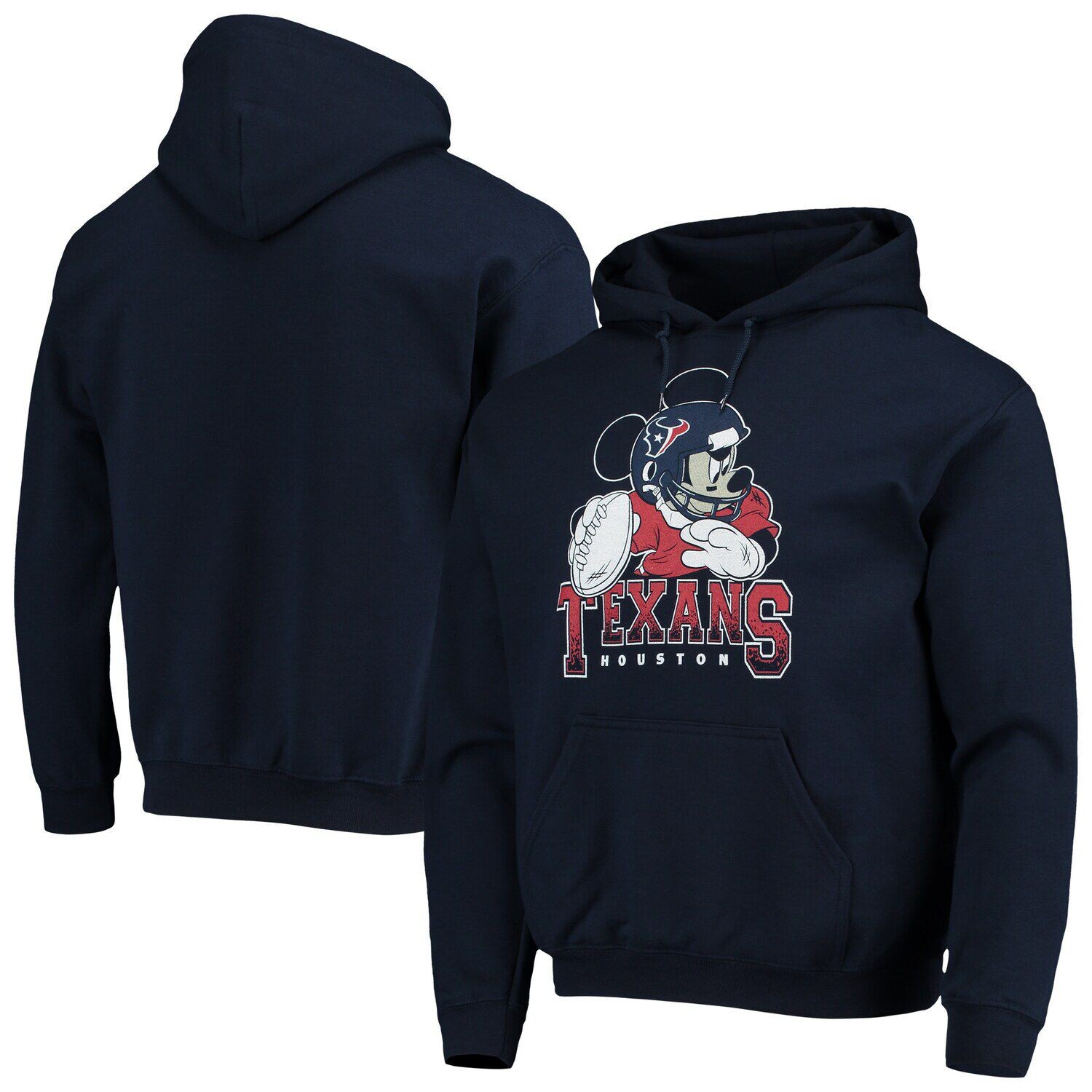 

Мужской темно-синий пуловер с капюшоном Junk Food Houston Texans Disney Mickey Quarterback