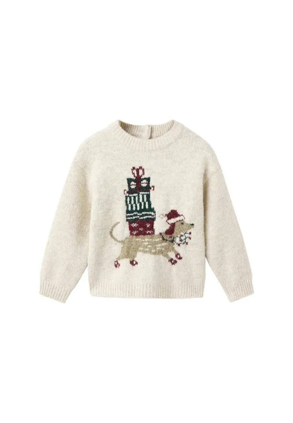 Детский джемперок Mango Kids, Beige Red Green