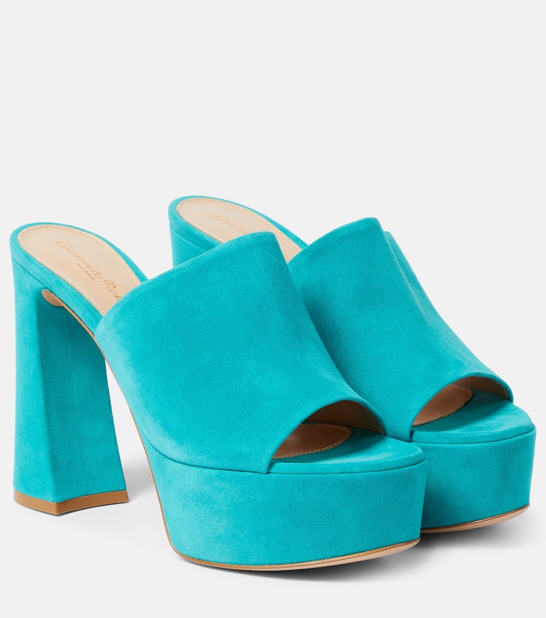 Замшевые мюли holly на платформе Gianvito Rossi, синий