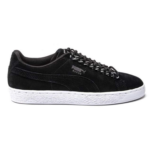 Замшевые классические женские кроссовки с цепочкой Puma, черный