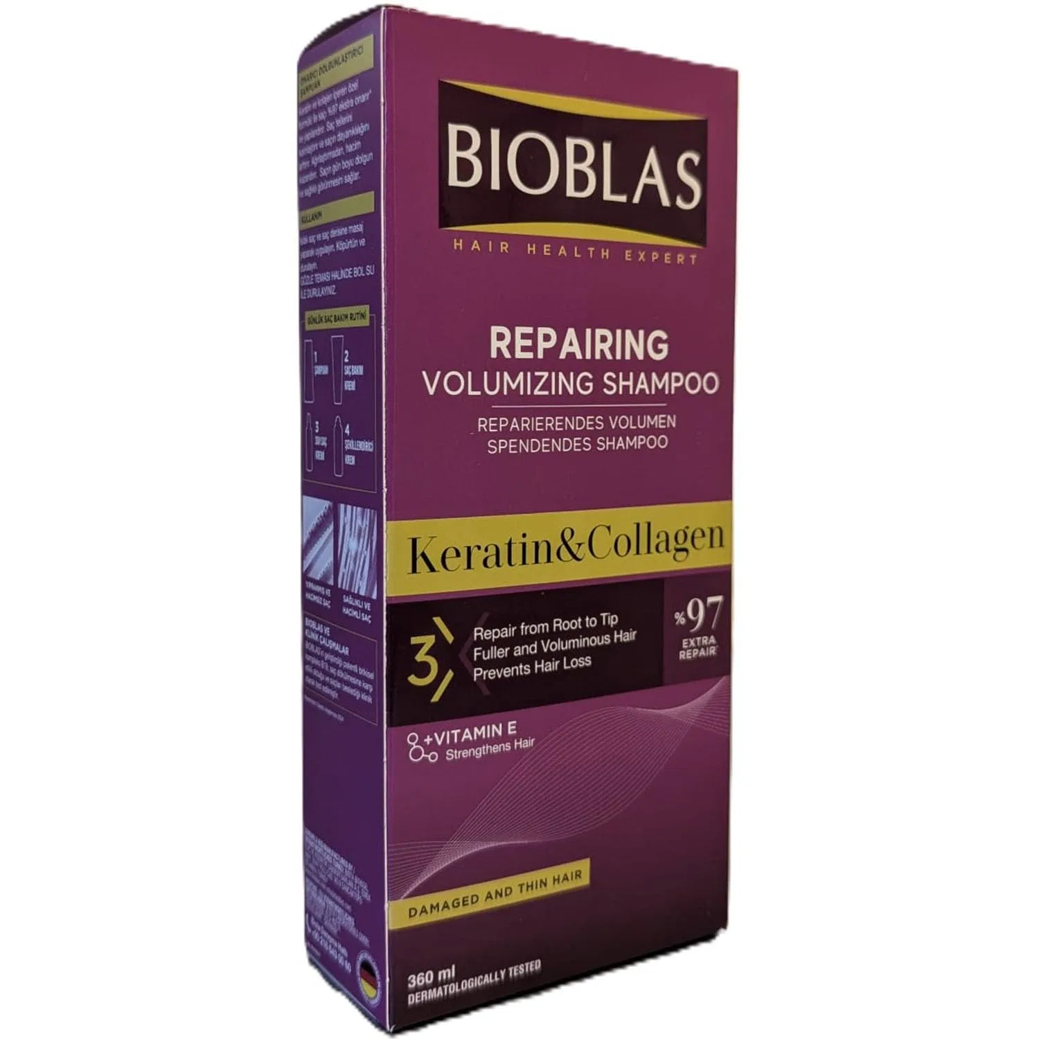 Шампунь для объема с кератином и коллагеном «Repairing Volume» от Bioblas — фото 2
