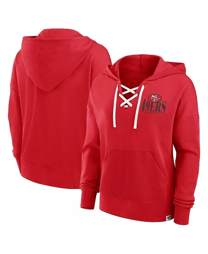 

Женская толстовка с капюшоном Scarlet San Francisco 49ers Blitz Left Lace-Up Fanatics