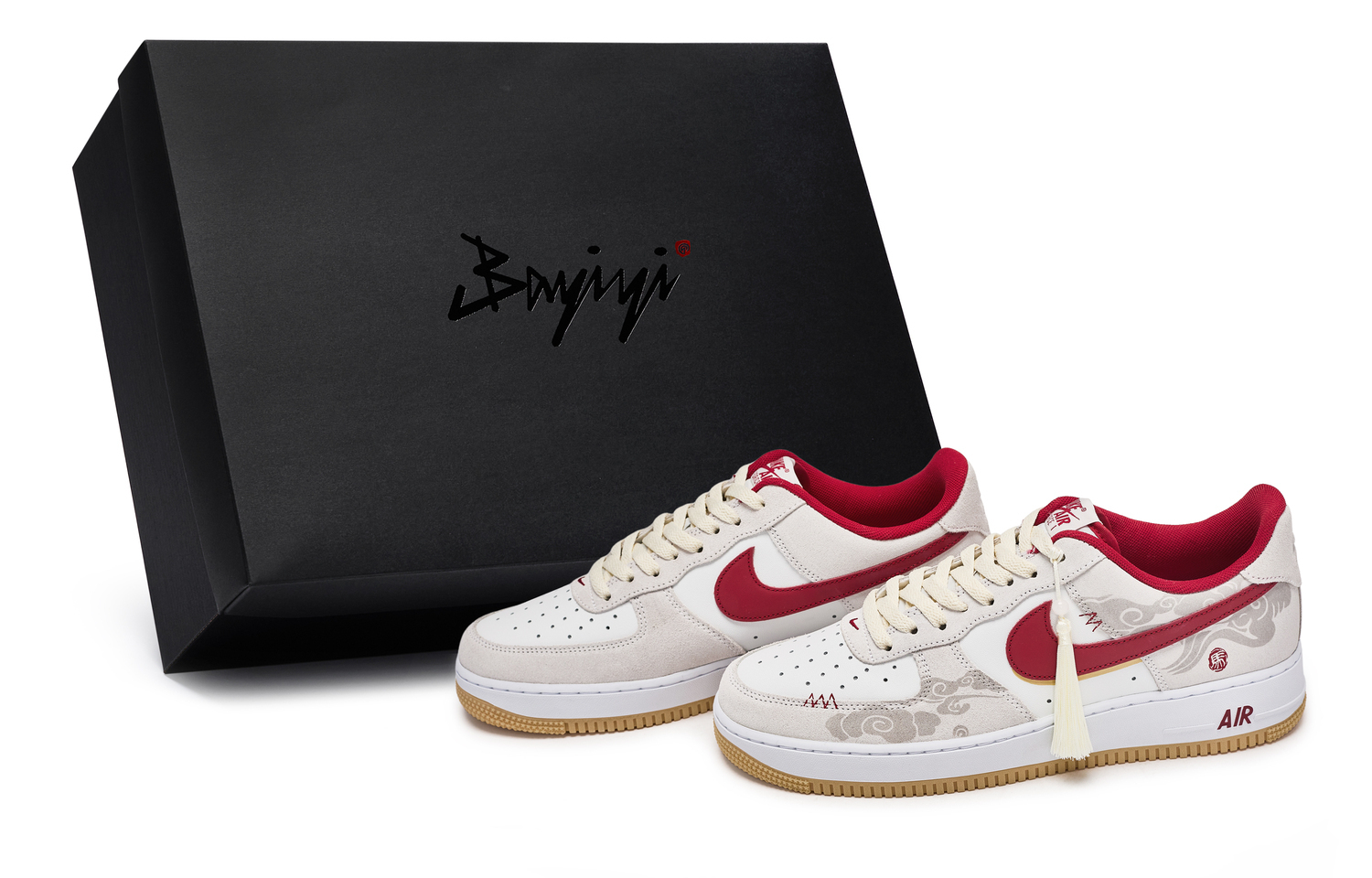 

Air Force 1 811 Manufacturing, Junchi Fuan, специальная коробка с амортизацией, низкие кроссовки для скейтбординга Unisex Nike, красный белый желтый