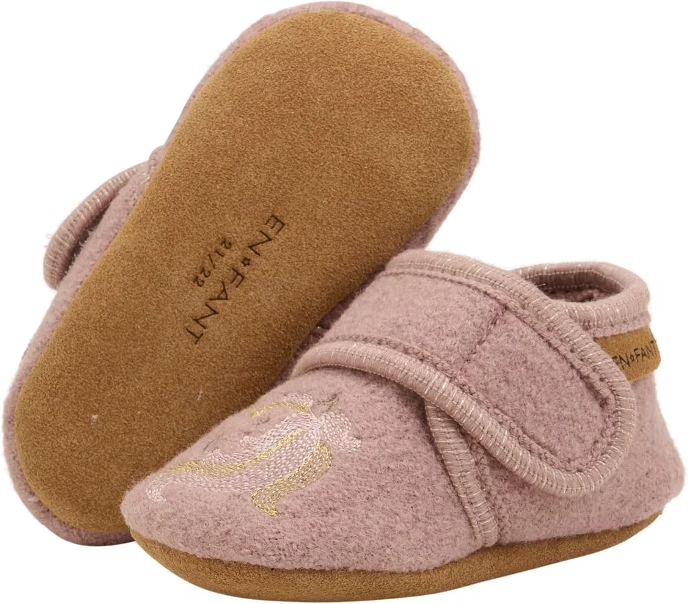 Домашние тапочки Wool Slippers с вышивкой, En Fant, розовый — фото 3