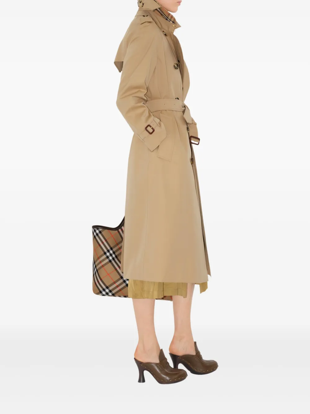 Тренч Burberry Waterloo Heritage с поясом, двубортный, бежевый — фото 3