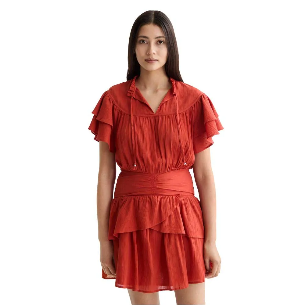 

Платье Scotch & Soda Ruffled Gathered short sleeve short, красный