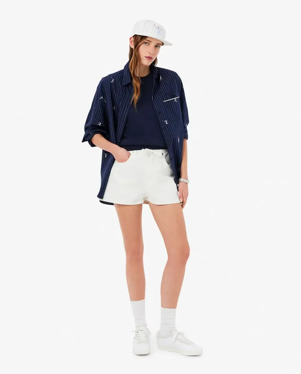 Футболка Lacoste с коротким рукавом из 3D вязаного трикотажа, синего цвета — фото 4
