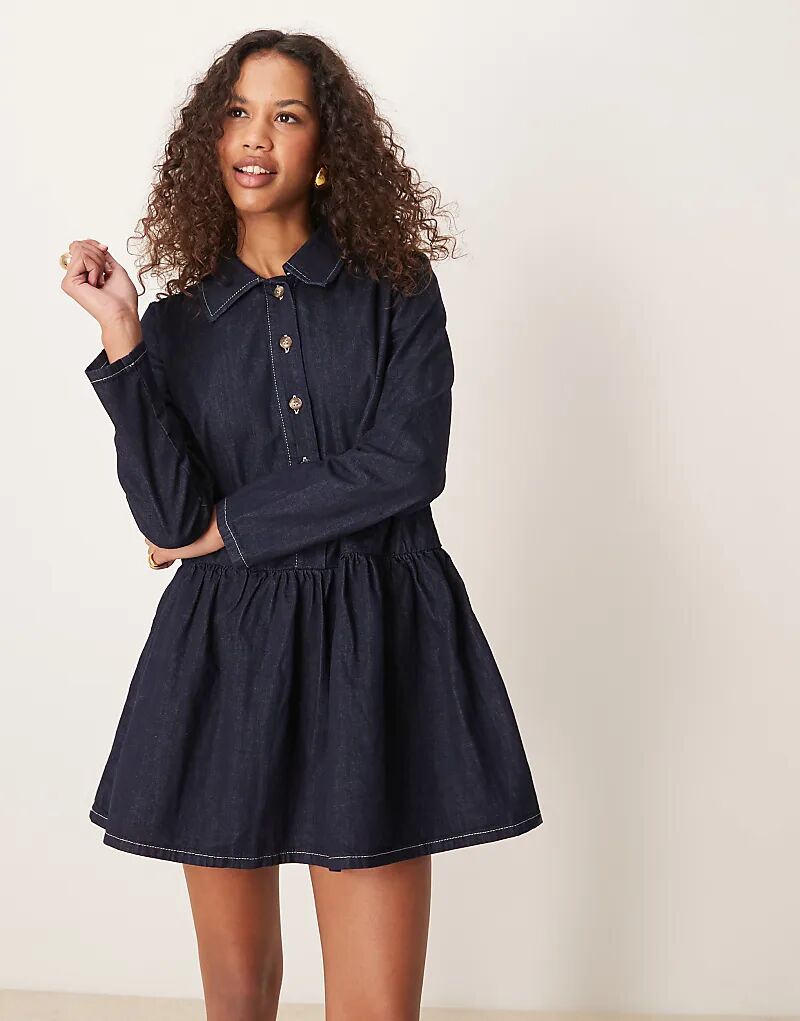 

Мини-платье из денима с заниженной талией ASOS DESIGN