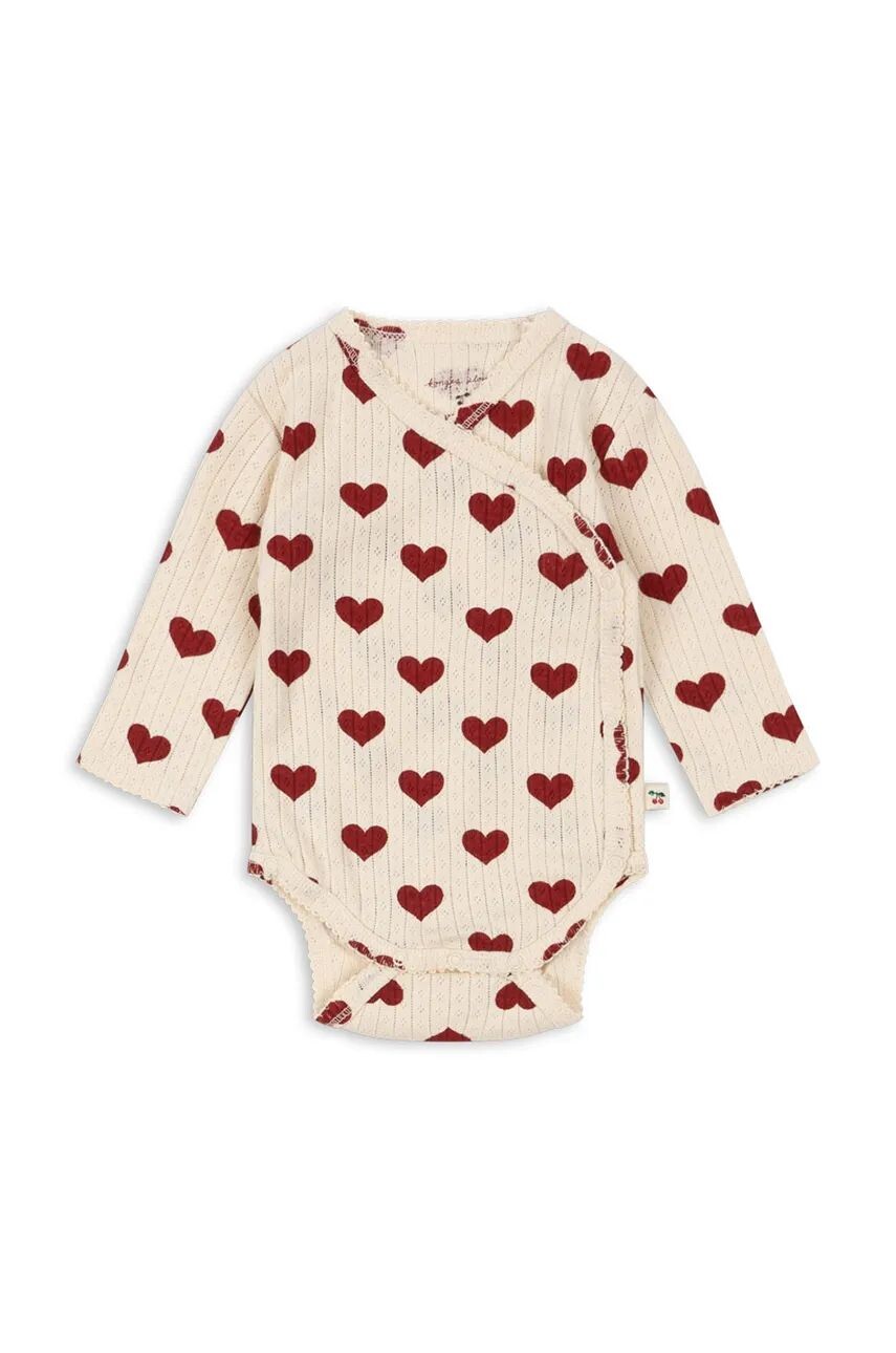 

Хлопковое боди для малышей Konges Sløjd MINNIE NEWBORN BODY GOTS, бежевый