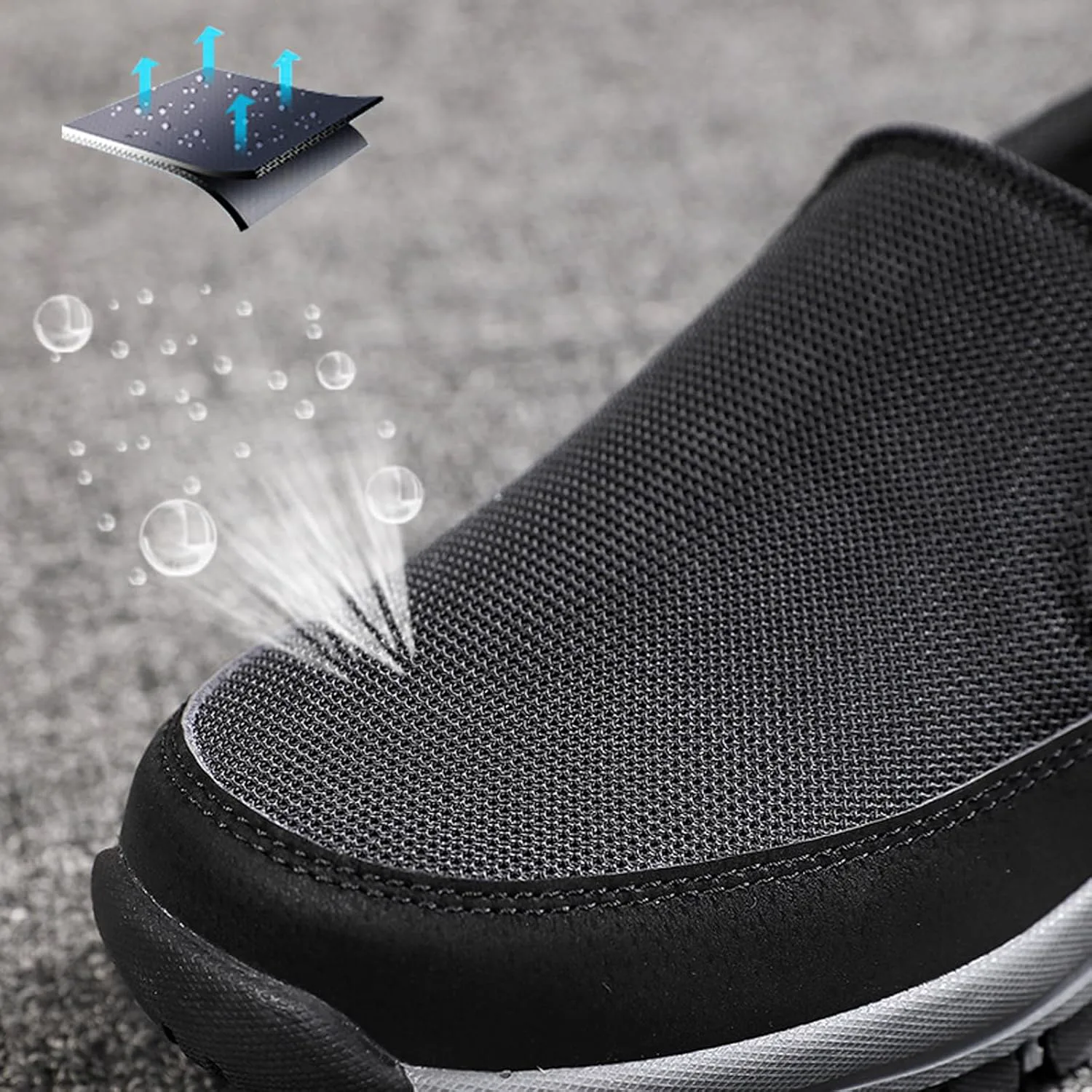 

Мужские слипоны на платформе из канвы, повседневная обувь, удобные легкие нескользящие ортопедические кроссовки с поддержкой свода стопы для работы, путешествий, вождения и прогулок ETORYOOX, серый