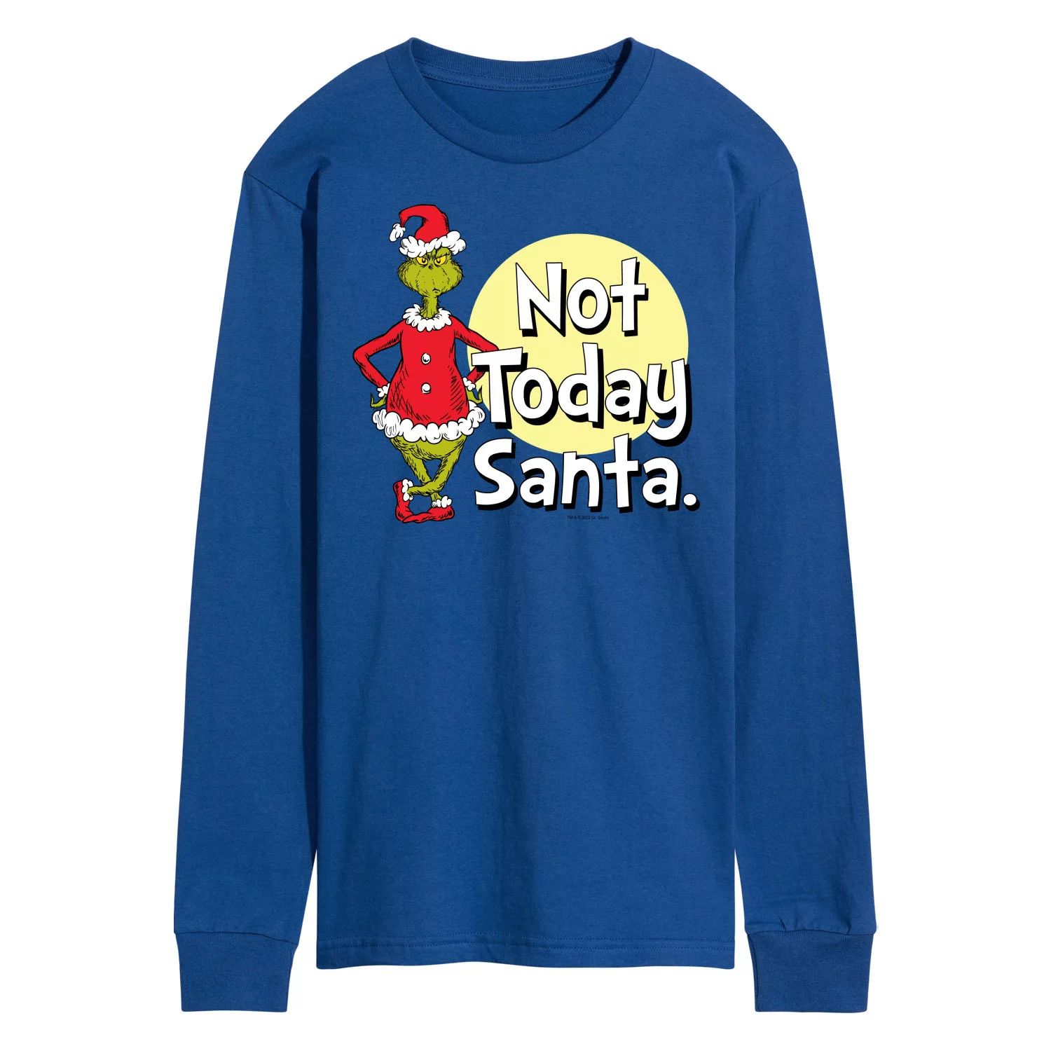 

Мужская футболка Dr. Seuss Grinch Not Today Santa с длинными рукавами Licensed Character