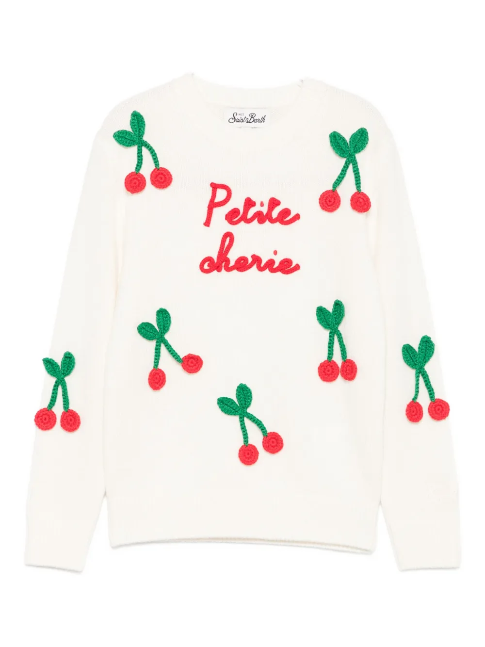 

Свитер с вишневой вышивкой Mc2 Saint Barth Kids, белый