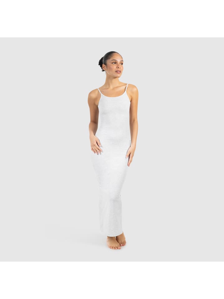 

Платье макси Aveline с открытой спиной в сером меланжевом цвете SMILODOX