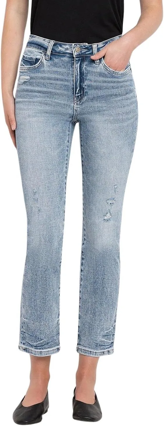 

Flying Monkey женские джинсы с высокой посадкой укороченные slim straight leg