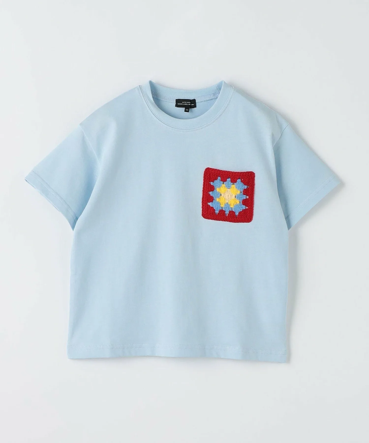 Вязаная футболка с карманом / Детская 100-160 см United Arrows Green Label Relaxing, LT.BLUE