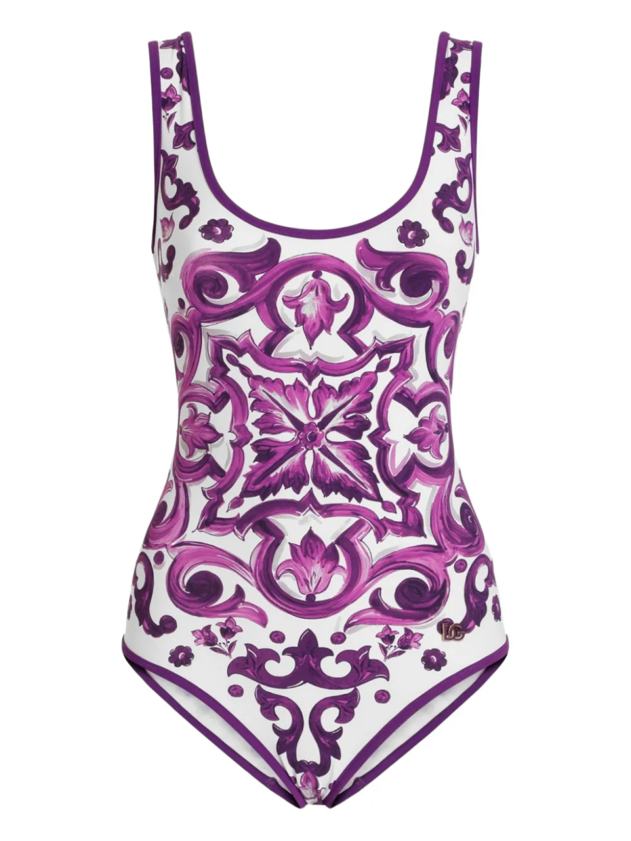 

Dolce & Gabbana купальник с принтом Majolica, белый