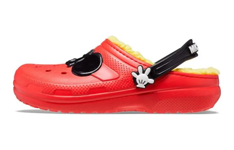 Crocs Классические детские сандалии Disney Mickey с противоскользящей и износостойкой подошвой красные черные
