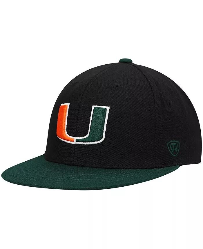 

Мужская черно-зеленая двухцветная приталенная шляпа цвета команды Miami Hurricanes Team Top Of The World