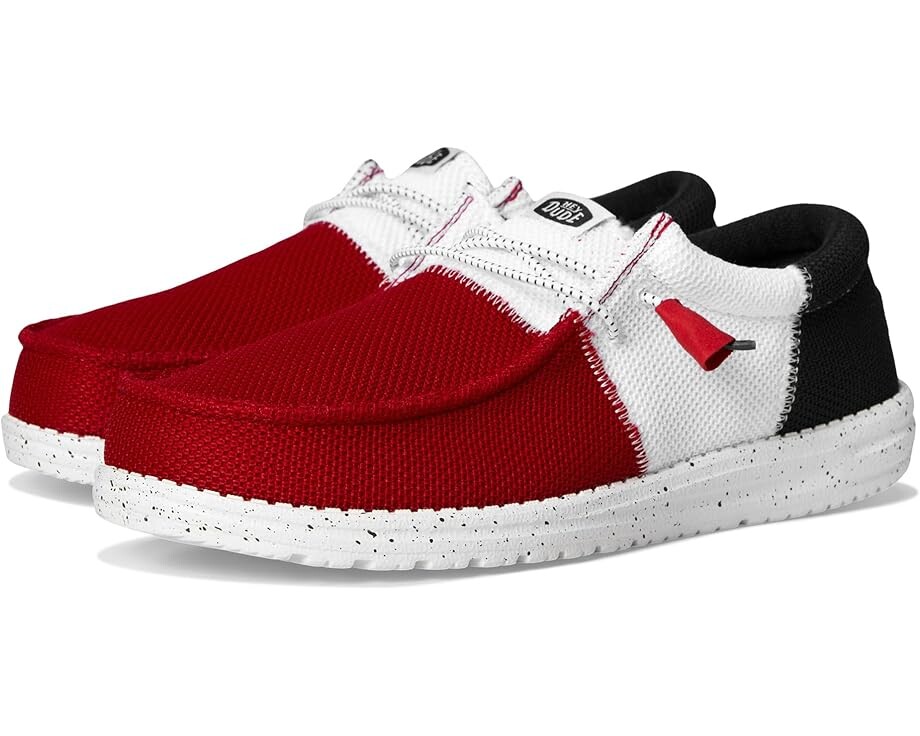 

Лоферы Hey Dude Wally Tri Varsity Mesh, цвет Red/Navy
