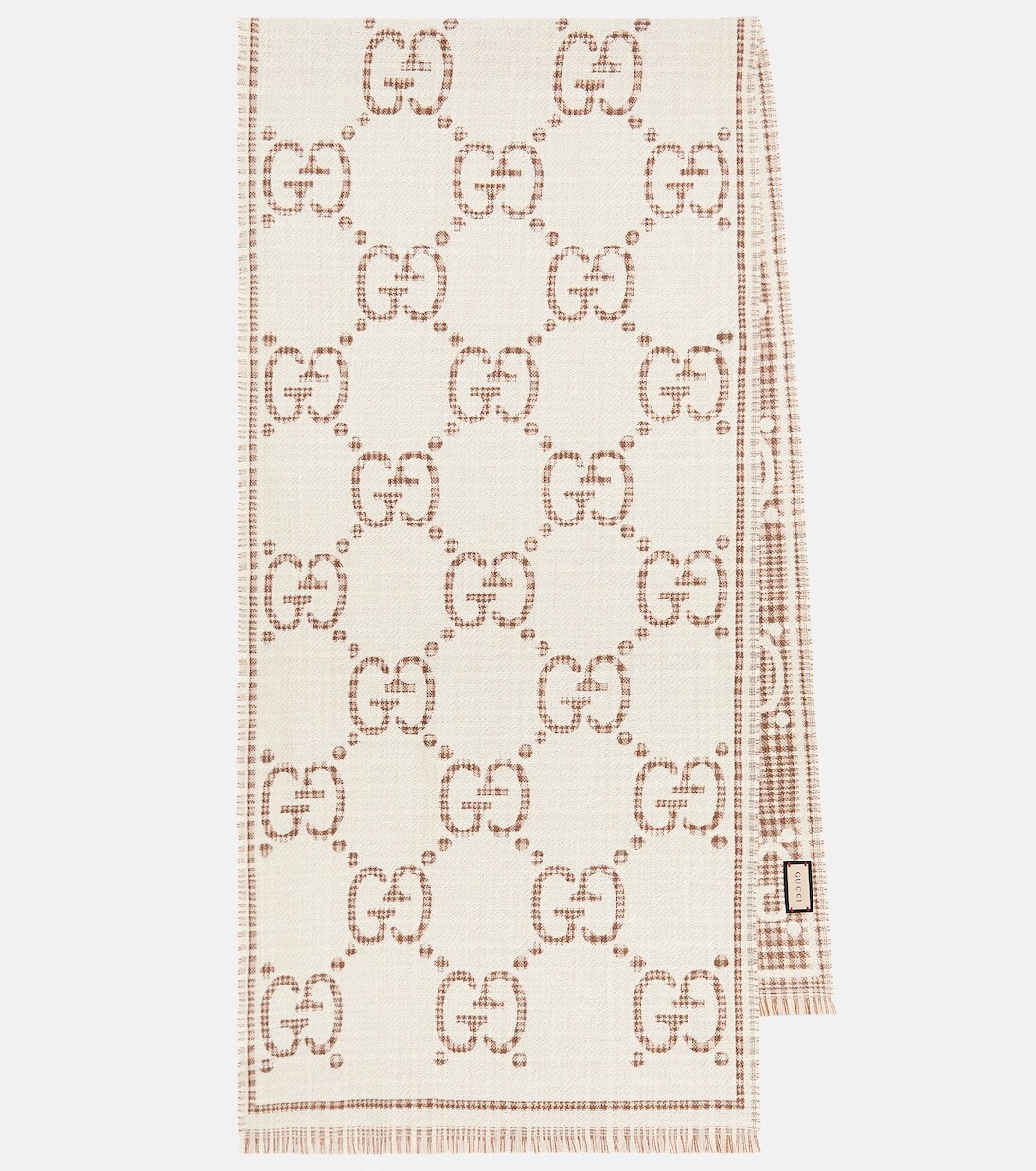 

Жаккардовый шарф gg из смесовой шерсти Gucci, мультиколор