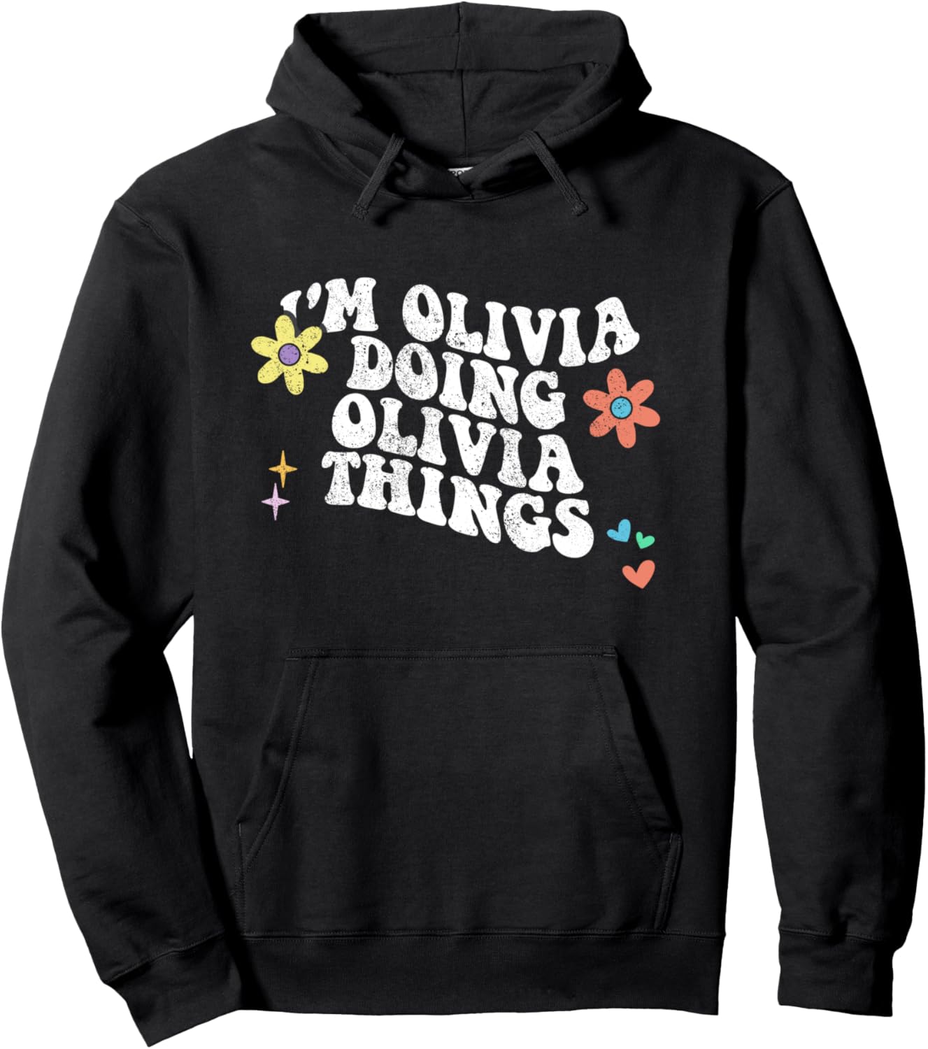 

Забавная толстовка в стиле ретро с надписью «Я Оливия, иду своим Оливийским путем» ко Дню матери Personalized Name Mothers Day Outfit For Women, черный