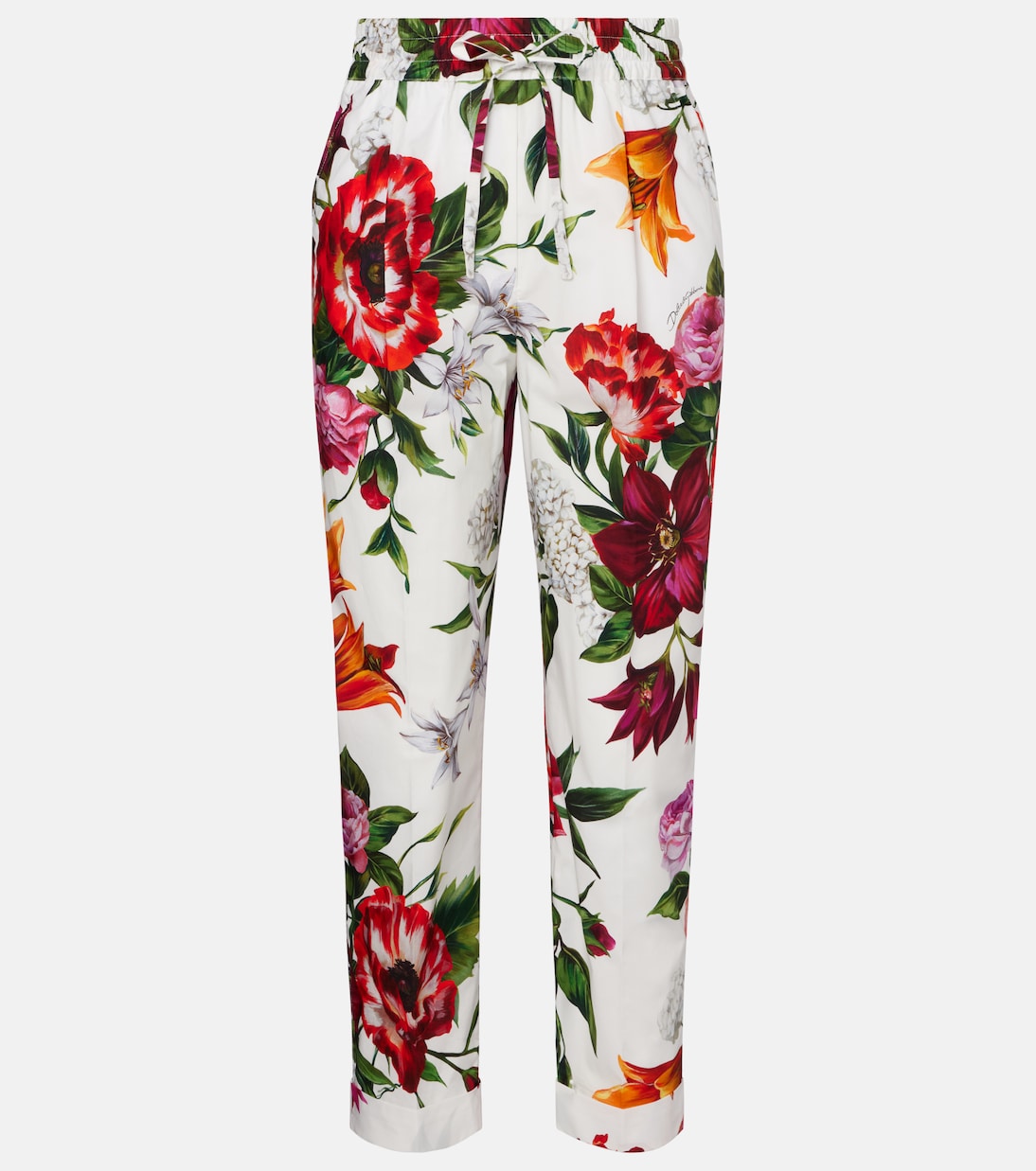 

Высокие брюки из хлопка с цветочным принтом Dolce&Gabbana, Anemoni Gigli F.Bco