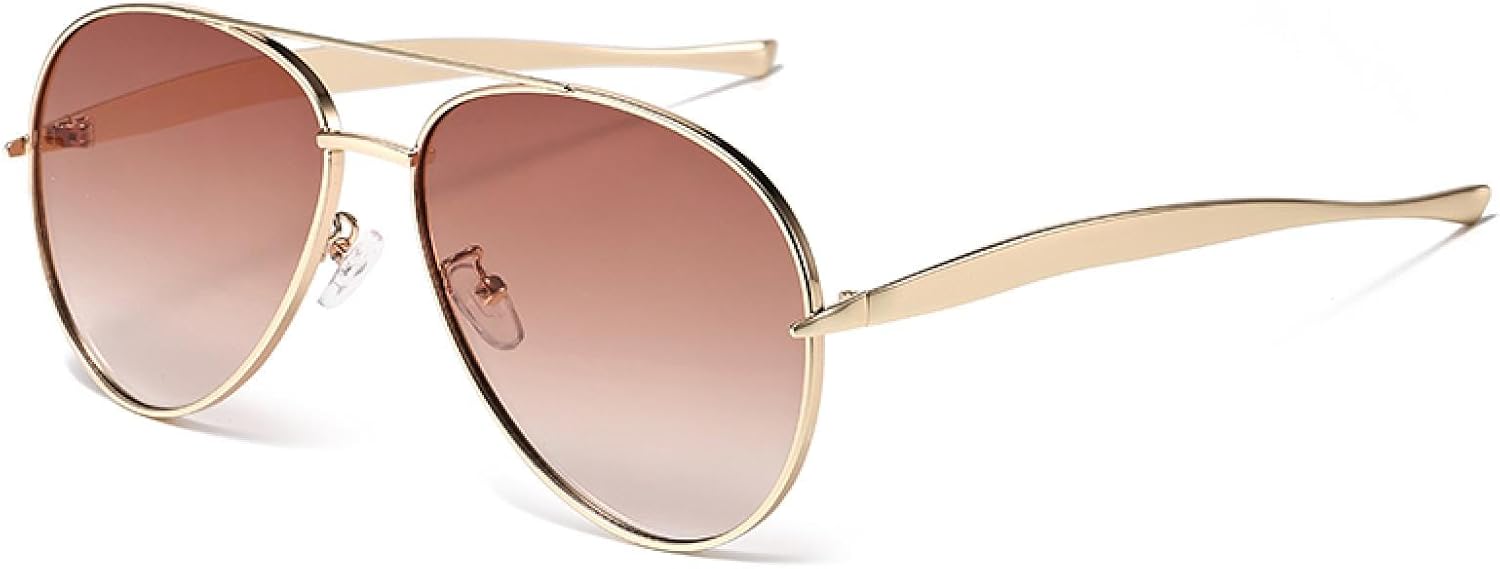 

1/2 шт. Ретро солнцезащитные очки с металлическими двойными перемычками, женские, модные панк-очки, мужские, темно-зеленые, с защитой от УФ-излучения UV400 SZVVBKK, Gradient Brown