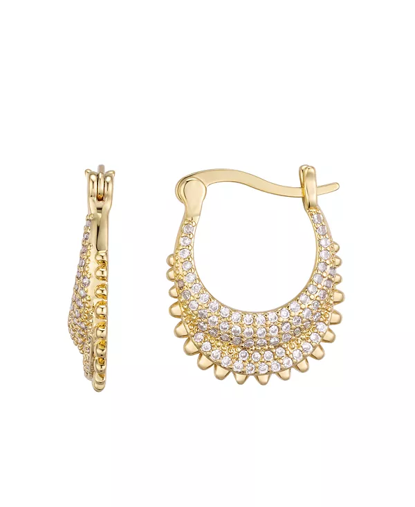 

Серьги-Кольца с паве из кубических цирконий Macy'S, gold