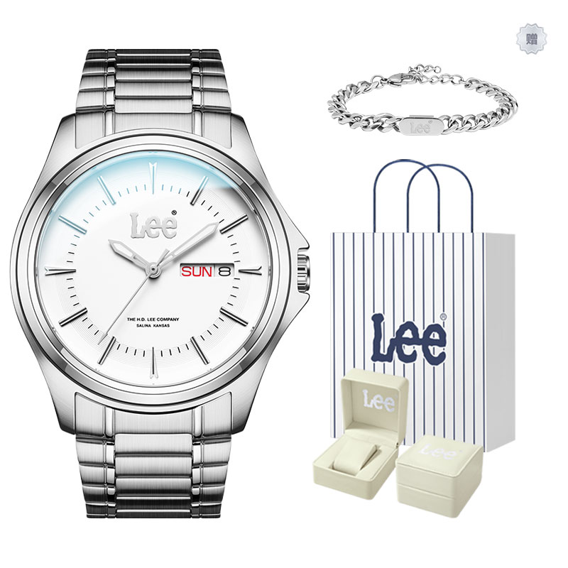 

Мужские часы кварцевый механизм стальной браслет 37 мм белый циферблат Lee, 69LEF-M464CRDR-71SY-LH