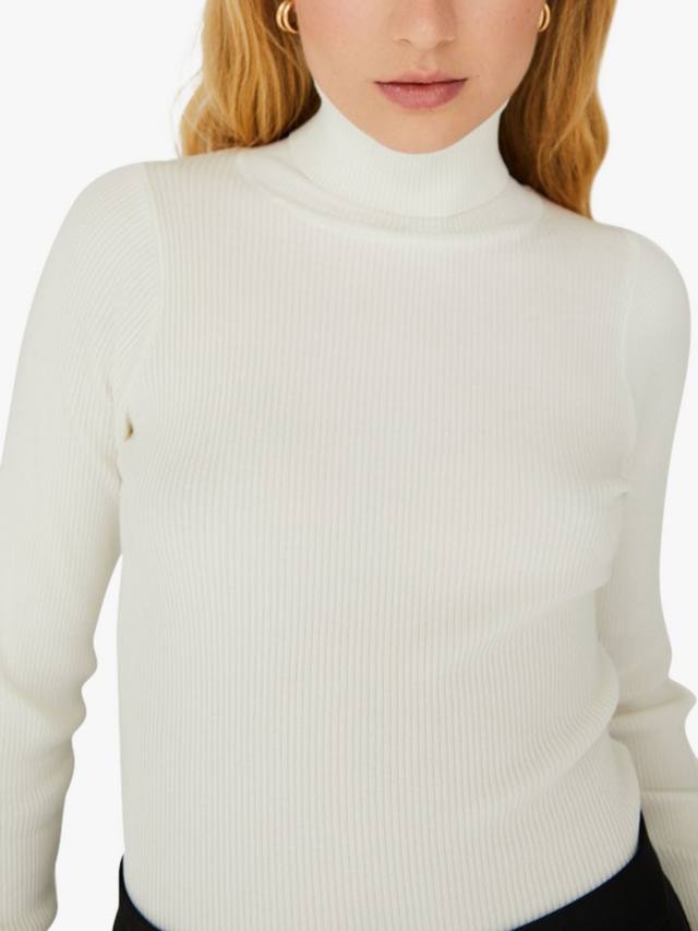 

Рибленый свитер с высоким воротником A-VIEW, Off White