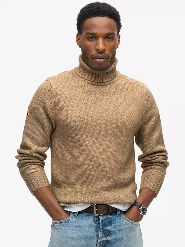 

Джемпер Superdry Brushed Roll Neck, цвет humus/beige