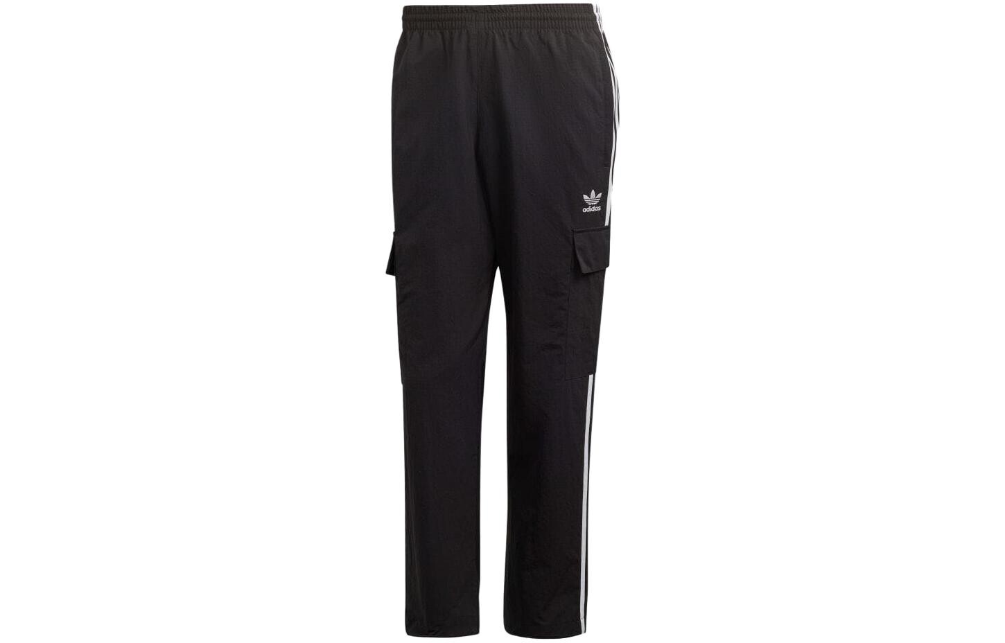 Брюки-карго с тремя полосками, мужские, черные Adidas Originals, черный