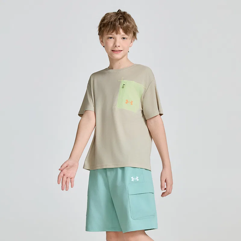 Футболка Comprehensive Training для подростков Under Armour, Sand Dust Khaki — фото 4