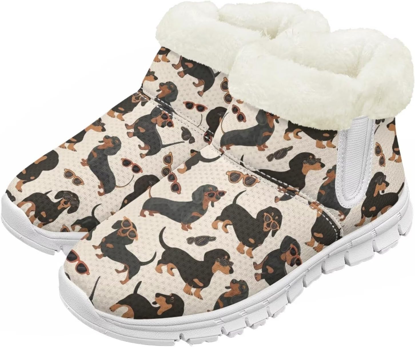 

Pzuqiu Зимние ботинки для девочек и мальчиков, ботильоны для детей с теплым мехом, противоскользящие, для прогулок, белая подошва