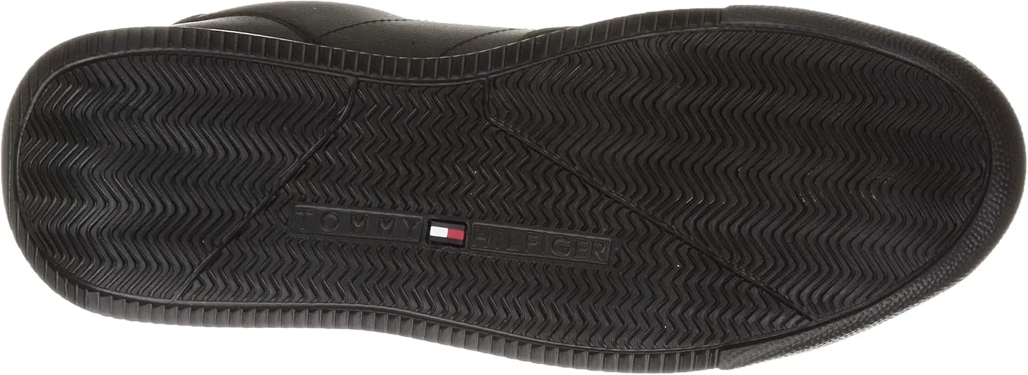 Мужские легкие кожаные кроссовки Tommy Hilfiger Cup Fm0fm04280 с чашеобразной подошвой, Black — фото 4