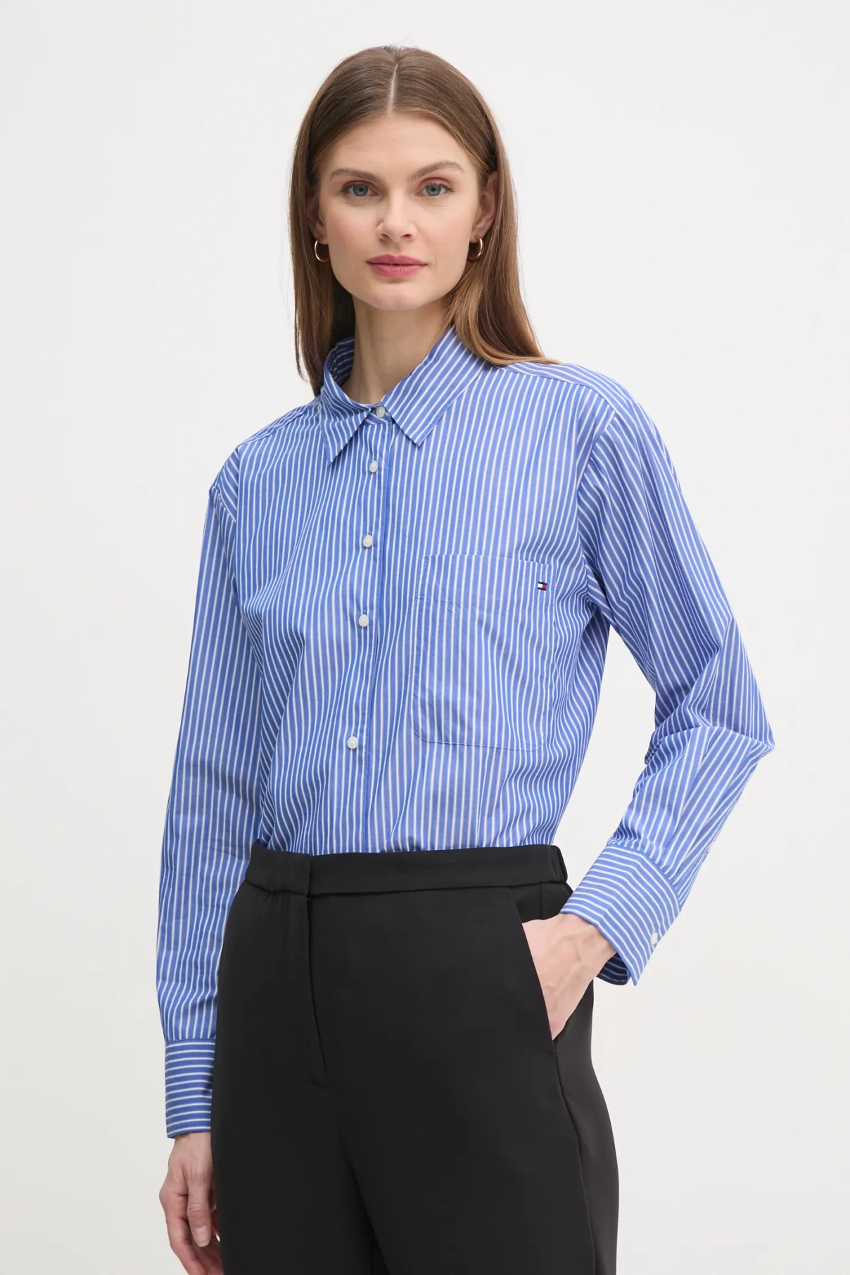 

Хлопковая рубашка Tommy Hilfiger, фиолетовый