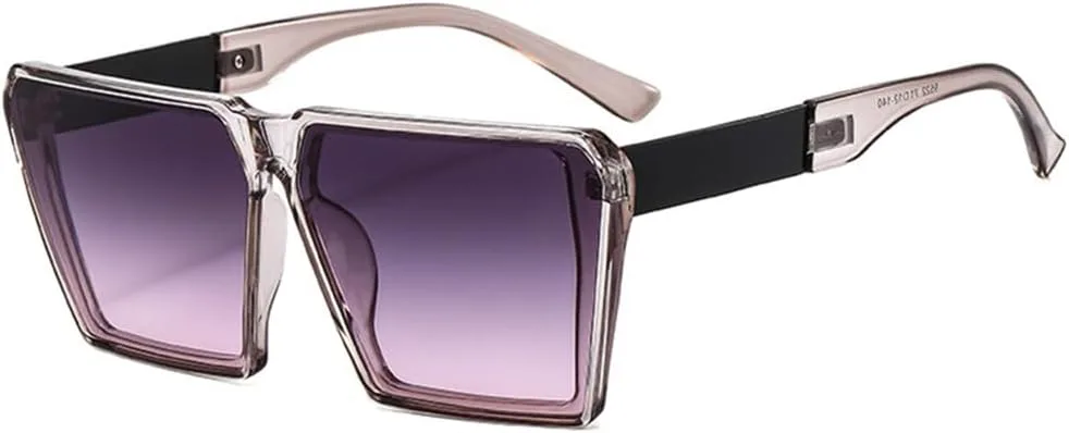 

Солнцезащитные очки большого размера 2027 года для женщин, двухцветные, винтажные, мужские солнцезащитные очки с защитой от УФ-излучения UV400 MTZJH, Grey