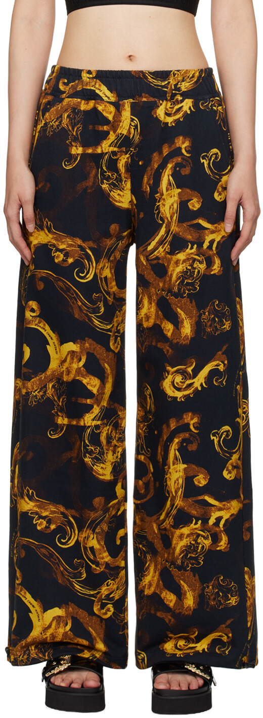 

Черные брюки для отдыха с принтом Versace Jeans Couture