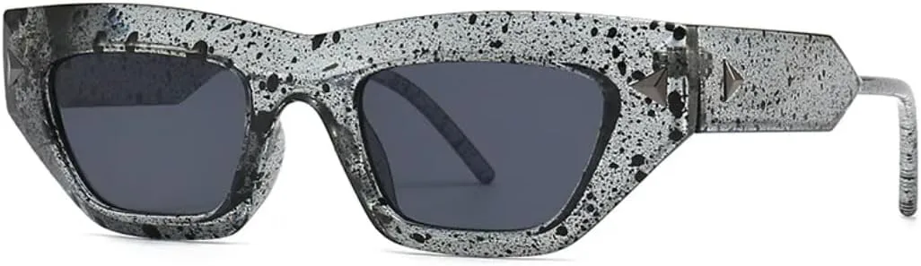 

Солнцезащитные очки для мужчин и женщин - защита UV400 - маленькие линзы "кошачий глаз" ярких цветов для занятий спортом на открытом воздухе и вождения DSVIGF, Grey