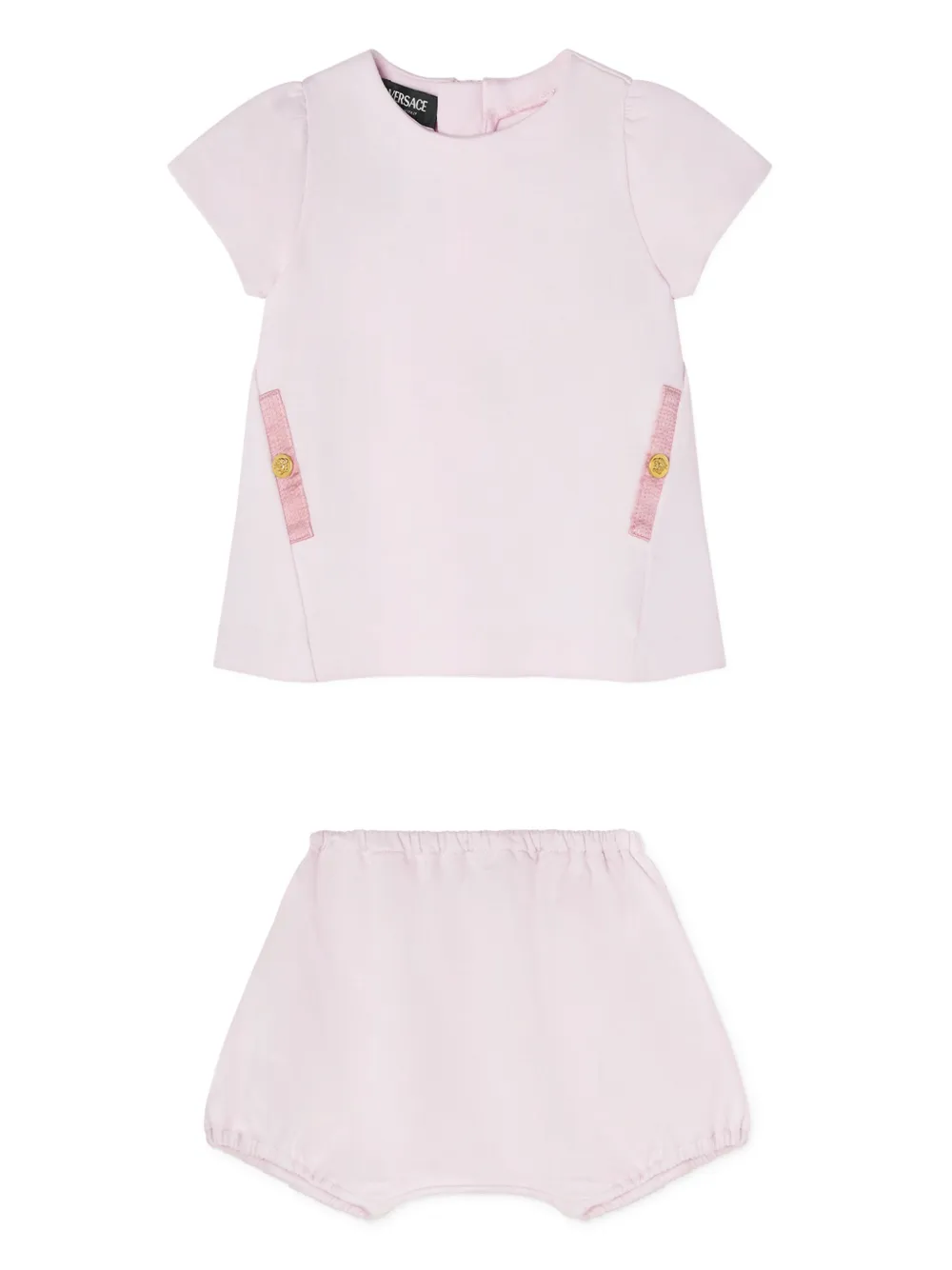 

Комплект из платья и блумеров с декором Medusa Versace Kids, розовый