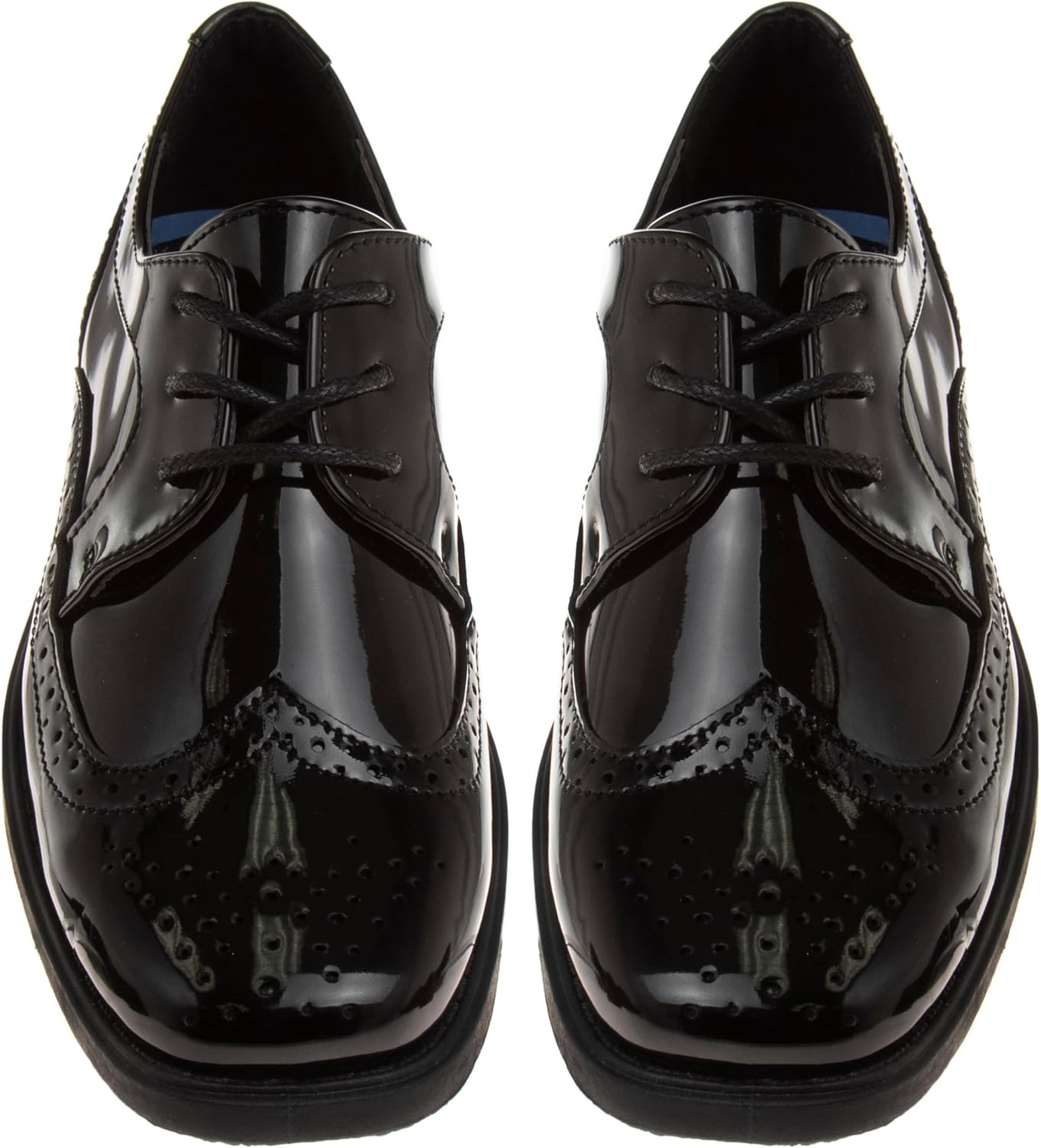 Классические комфортные оксфорды Josmo Boys - модель Wing Tip, формальные туфли на шнуровке (цвета: черный/коричневый/белый) (размеры: 7-10 малыши / 11-2 маленькие дети / 3-6 большие дети) — фото 3
