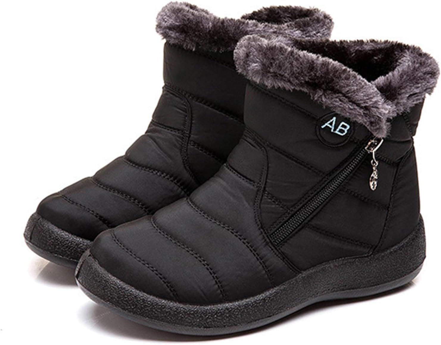 

Сапоги для женщин и мужчин, зимние, широкие, удобные, теплые, с меховой подкладкой, водонепроницаемые, с нескользящей подошвой, ортопедические Generic, черный