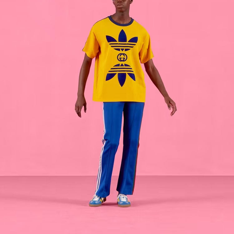 Спортивные брюки Gucci x adidas Cotton Jersey Sweatpants 'Cobalt Blue', синий — фото 2