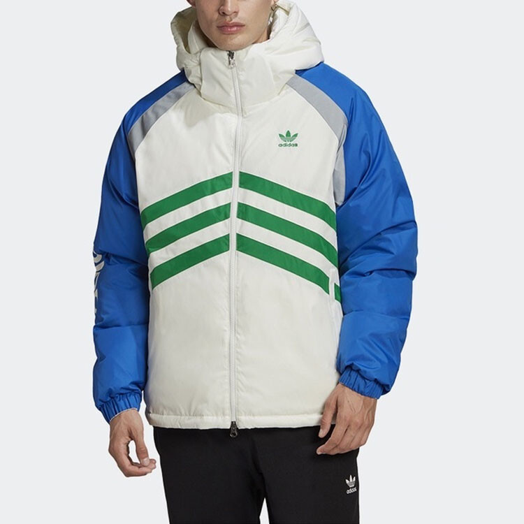 Пуховик Adidas Originals reversible Stay Warm hooded Reflective, белый — фото 4