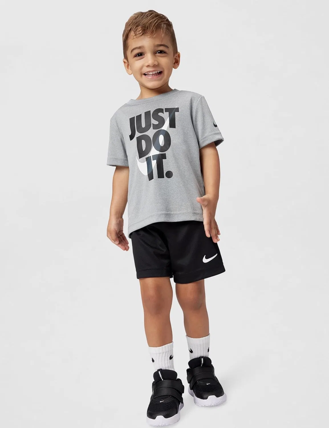 Детский спортивный костюм Dri-FIT Just Do It, Nike, дымчато-серый/черный — фото 2